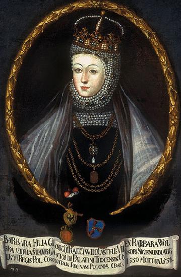 unknow artist Barbara Radziwill in coronation robes.